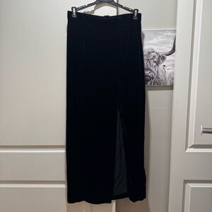 Black velvet skirt